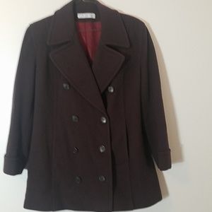 Perry Ellis Brown winter peacoat size 10